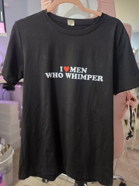 Black I ❤️ Men Who Whimper Graphic Tee